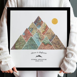 20th anniversary gift for husband | Adventure map | 20 year wedding anniversary gift for wife | Unique personalized Family gift