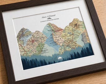 18th Wedding Anniversary Gift, Personalized Couples Travel Map, Custom Keepsake