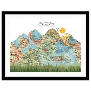 Personalized Anniversary Gift for Husband, Wife | Custom Travel Map for Couples | Adventure Map Wall Art | Unique Wedding Gift