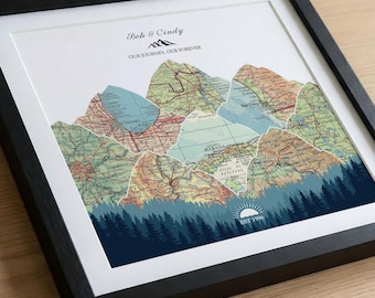 30th Wedding Anniversary Gift for Husband, Personalized Couples Travel Map, Pearl Anniversary Keepsake