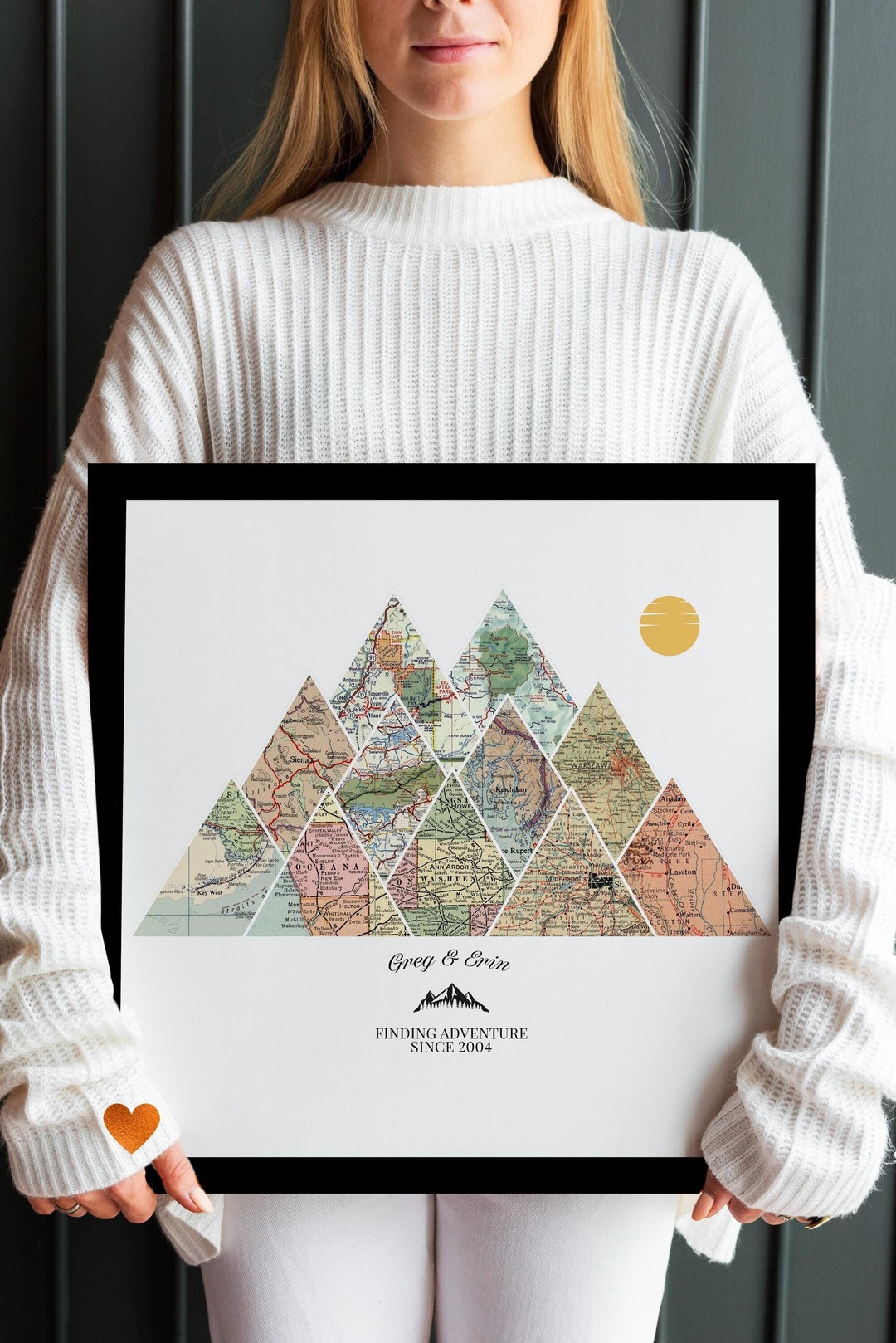 24th Anniversary Gift for Her | Personalized Travel Map for Couples ...