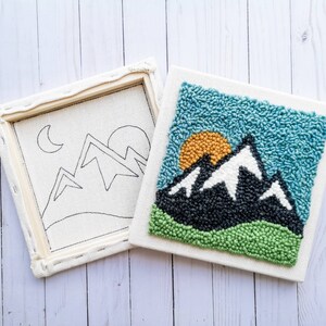 DIY Punch Needle Kit Mountain Sunrise / Learn to Punch - Etsy Canada