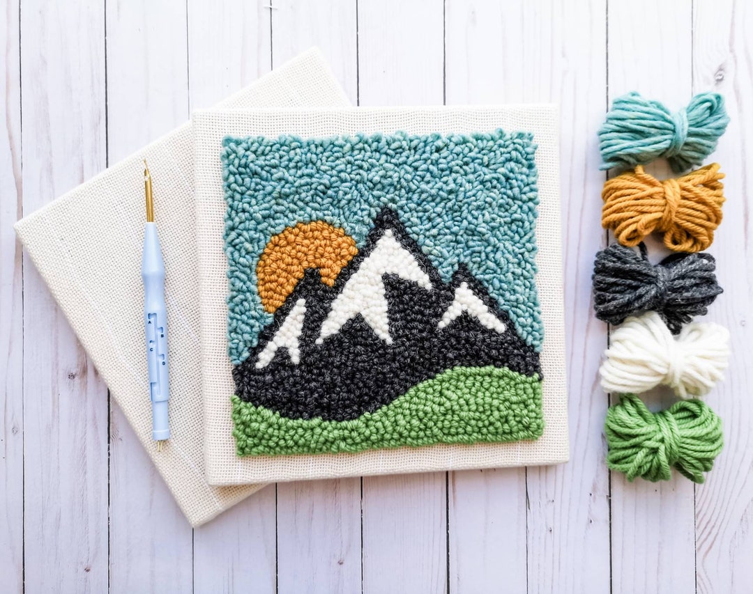 DIY Punch Needle Kit Mountain Sunrise / Learn to Punch - Etsy Canada