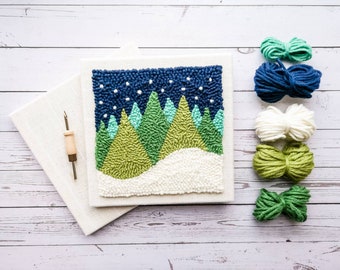DIY Punch Needle Kit Mountain Scenery Pattern Embroidery Kit Lighthouse  Poking Cross Stitch Knitting For Beginner Home Deocor - AliExpress