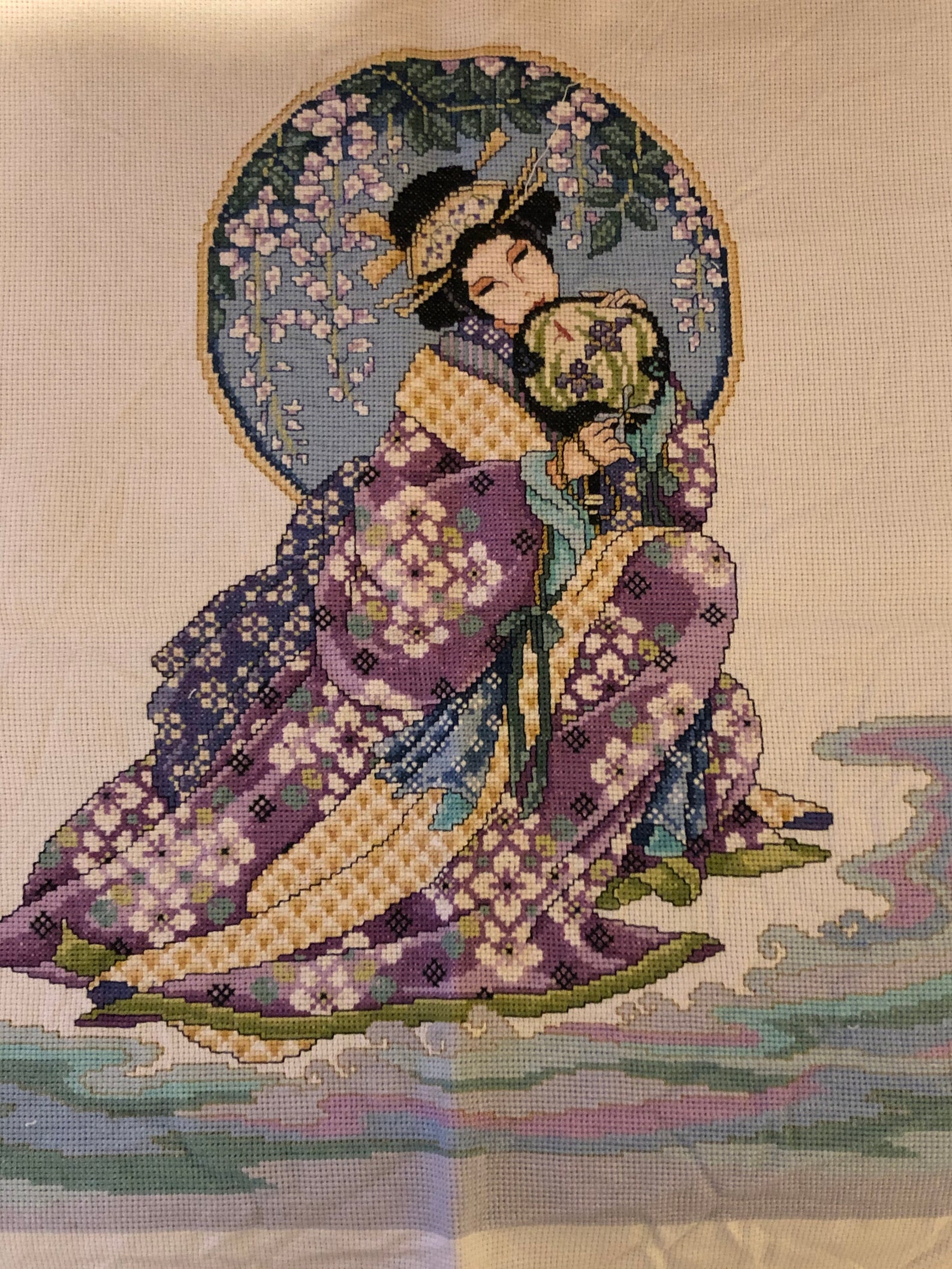 Completed Geisha Cross Stitch Etsy