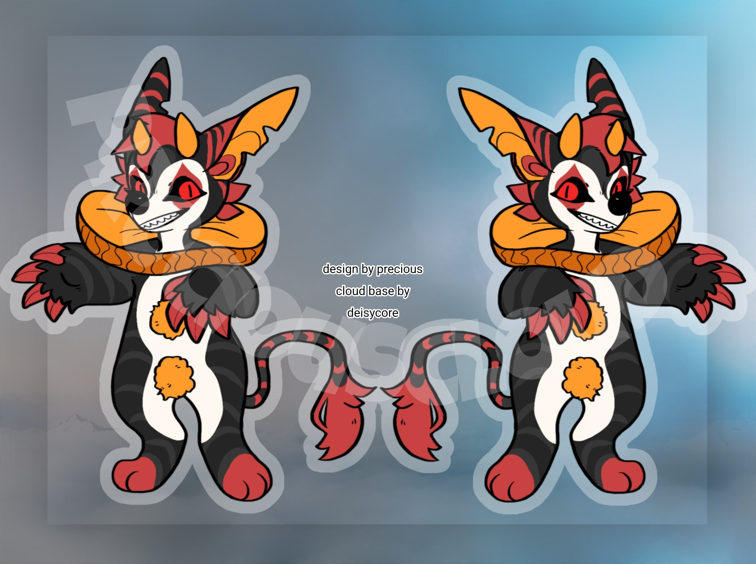 Clown Creature Halloween Furry Character Design Adopt - Etsy