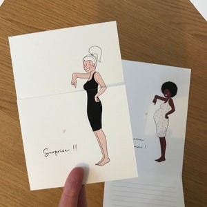 Carte annonce grossesse, faire-part de grossesse, carte surprise, secret, papeterie française