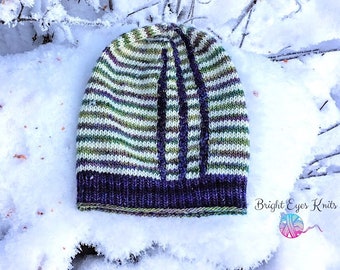 Stripe It Up Hat - Knitting Pattern featuring Vertically Stranded Colorwork (pattern only)