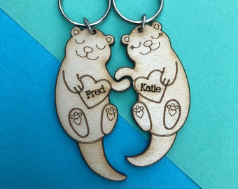 Otter couple keyrings