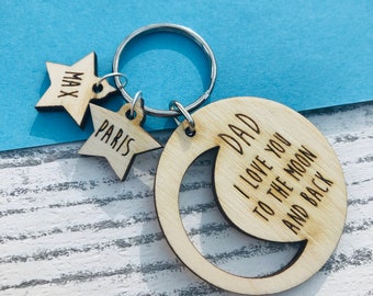 Personalised Gift Idea "Nana We Love You to the Moon and Back" Engreaved Keyring 