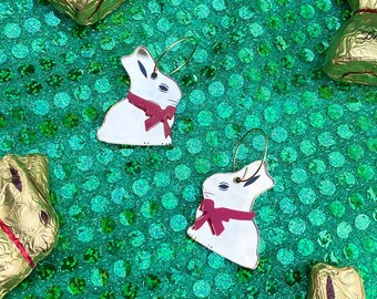 Chocolate bunny acrylic hoops