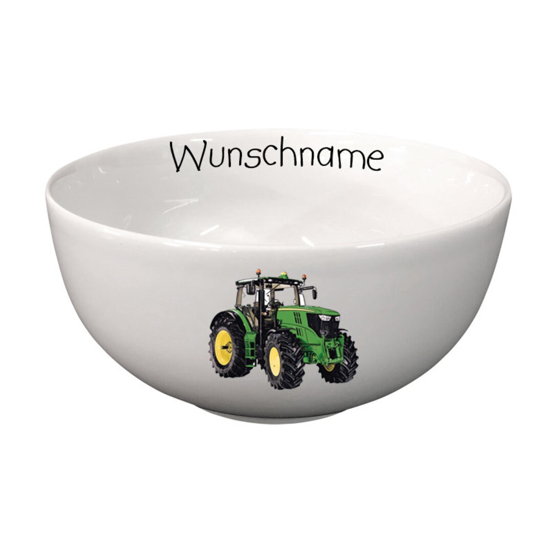 Muesli Bowl Kids Porridge Bowl Porcelain Tractor Customizable Etsy