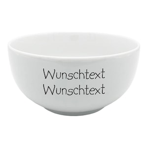 Könnte beinhalten: Weiße Keramikschüssel mit dem Text "Wunschtext" zweimal auf der Vorderseite.
