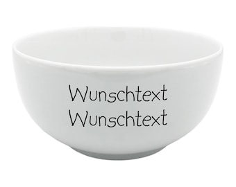 Müslischale Porridge Schale Schüssel mit Text oder Name bedruckt - Geschirr mit Wunschtext Wunschnamen selbst gestalten - individuell