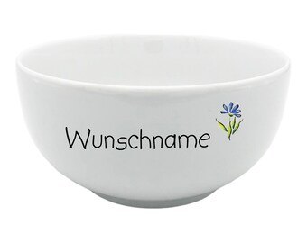 Personalisiert Müslischale Aus Keramik – 0,65 L, Türkis, Mit Wunschnamen Bedruckt (Made In Germany)