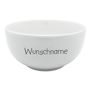 Cereal bowl porridge bowl bowl porcelain white customizable with desired name name dishes personalized with name image 1