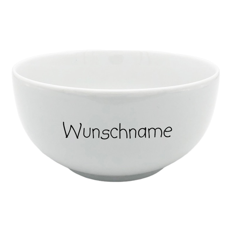Cereal bowl porridge bowl bowl porcelain white customizable with desired name name dishes personalized with name image 1