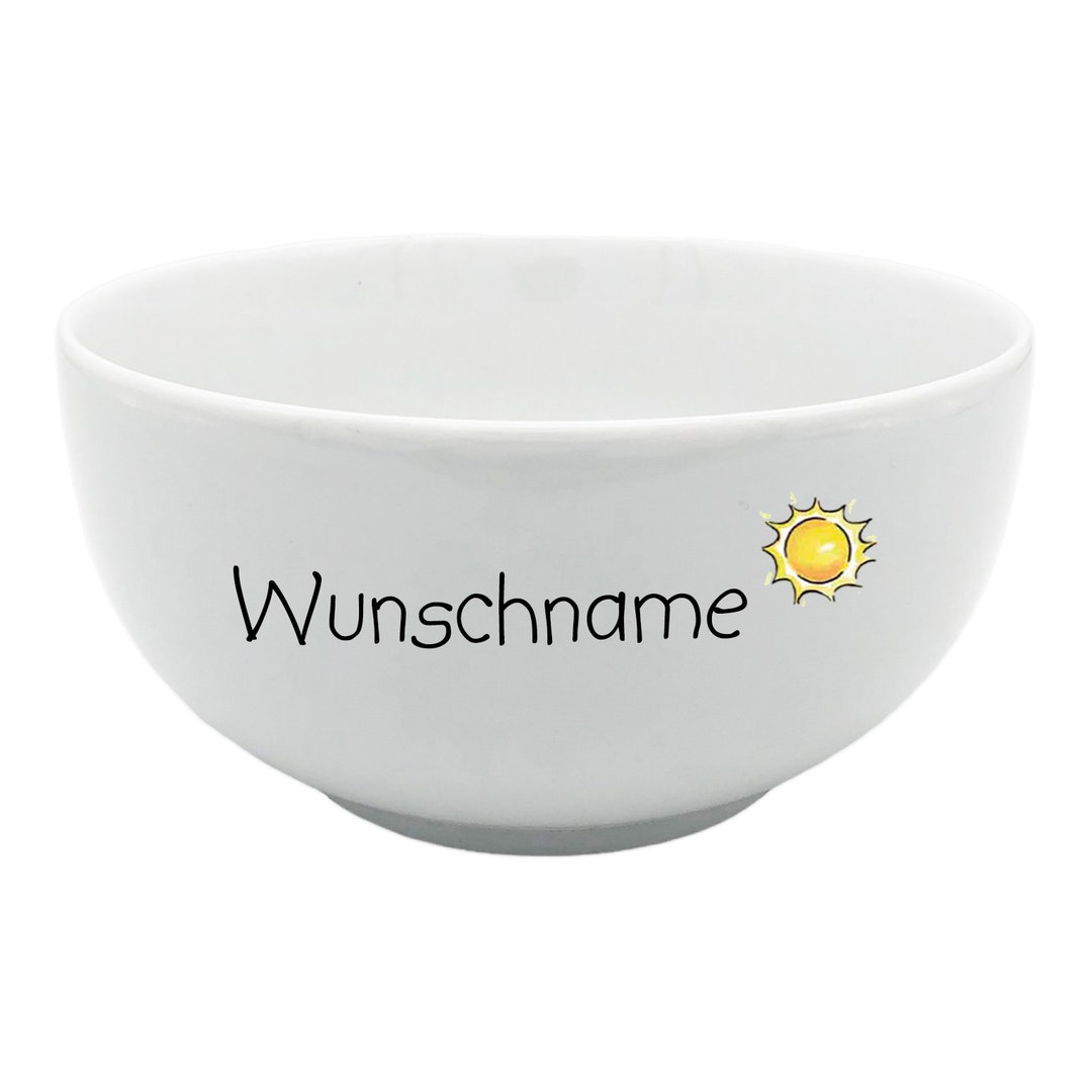 Personalisiertes Keramik-Müslischale Mit Namen – 0,65 L, 14 Cm Ø, Türkis | Spülmaschinenfest, Siebdruck, Made In Germany