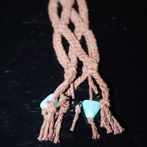 Beige Macrame Keychain