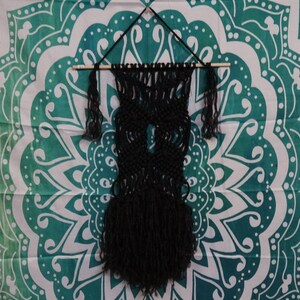 Pure Black Macrame Wall Hanger
