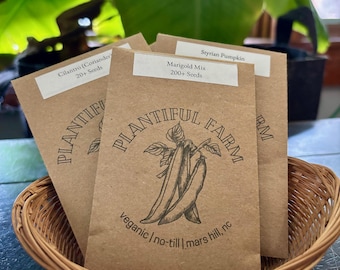 Mystery Seed Bundles - Vegetables, Herbs, Beans, and More! - Veganic (Vegan & Organic), Heirloom, Open-Pollinated, Non-GMO, No-Till