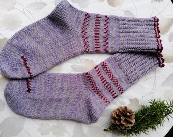 SOK - 017 Selbst-gestrickte warme Socken aus hochwertiger Wolle. Warme socken stricken, Größe 39-40