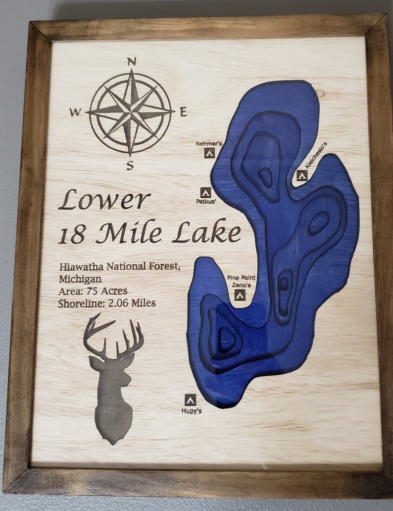 Alum Creek Lake OH Bathymetric Map Etsy