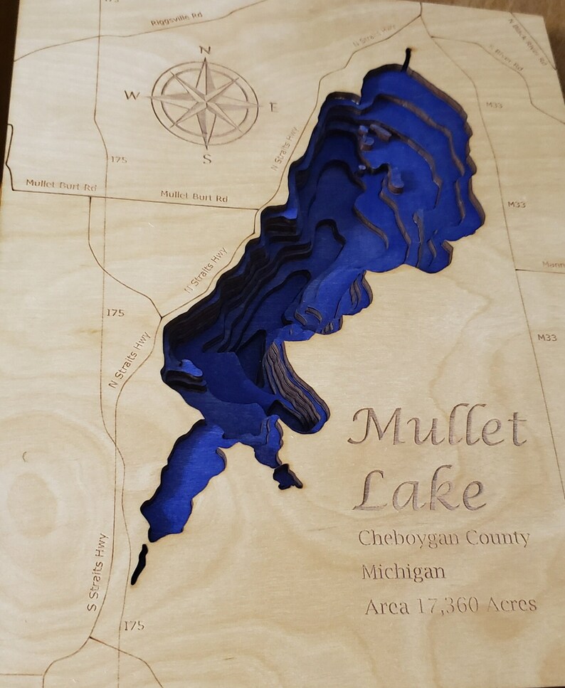 Alum Creek Lake OH Bathymetric Map Etsy