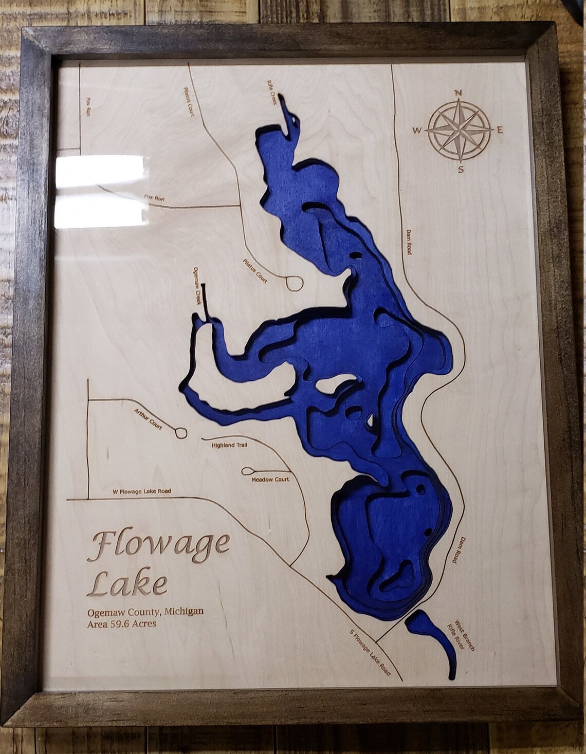 Alum Creek Lake OH Bathymetric Map Etsy