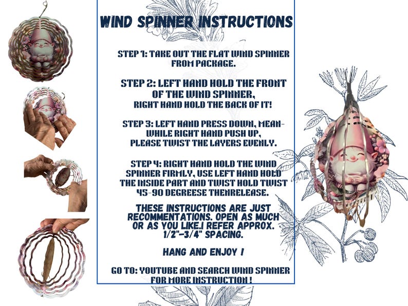Wind Spinner Instructions.pdf Fall Wind Spinners of Lab and Pumkins! - Etsy
