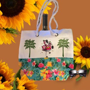 Totes, Tote de verano, Mango superior, jeep tote, Flamingo, Flamingo tote, bolsos y carteras, regalo de cumpleaños, humorístico,