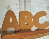 Chunky self-standing 1 2 quot thick 2 quot tall letters great for making homemade wall hangings and other crafts