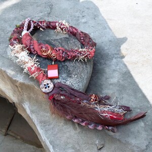 chunky woven dread wraps with feathers beads and pendants,clip in hippie hair locks,gift for long hair,boho earth toned hair jewelry