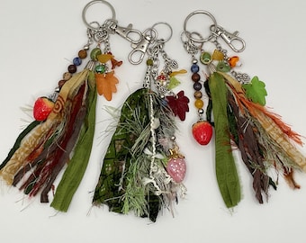 Bagcharm,Forest nature tassel keychain