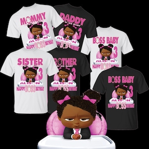 Personalized Boss Baby Birthday T-Shirt, Personalized Boss Baby Birthday Girl T-Shirt, Personalized Boss Baby Birthday Family T-Shirts
