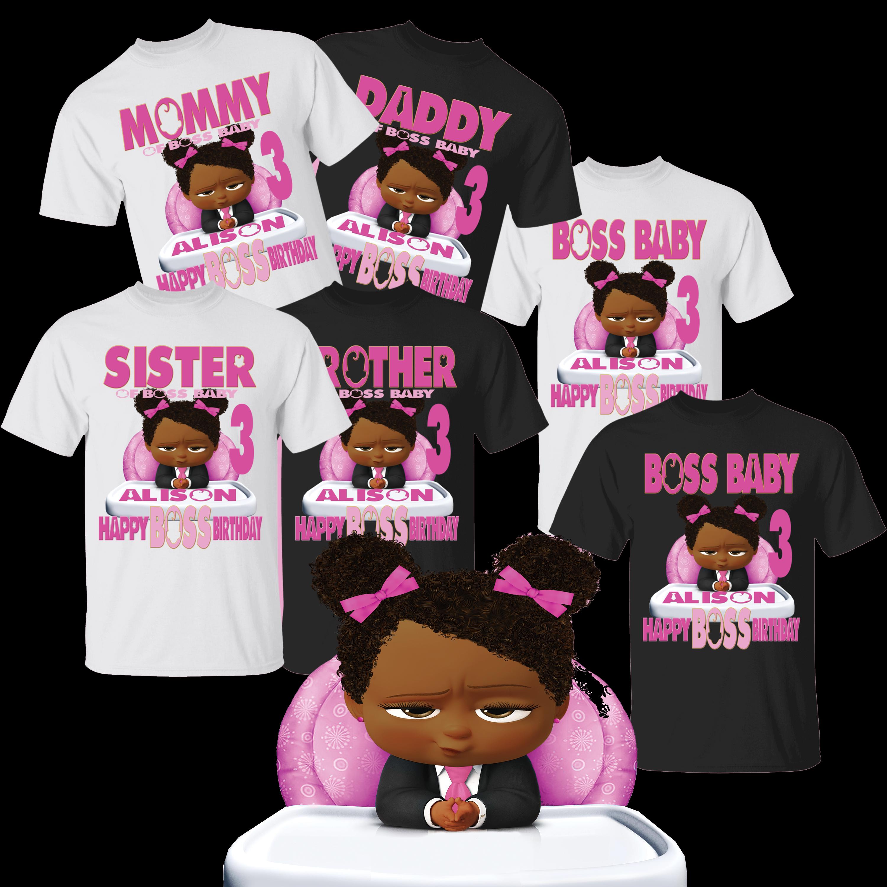 Personalized Boss Baby Birthday T-Shirt, Personalized Boss Baby Birthday  Girl T-Shirt, Personalized Boss Baby Birthday Family T-Shirts