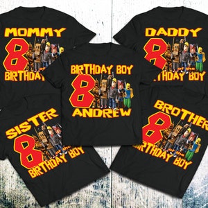 Personalized Roblox Birthday Boy T-Shirt, Personalized Roblox  Birthday Girl T-Shirt, Personalized Roblox Birthday Family T-Shirts