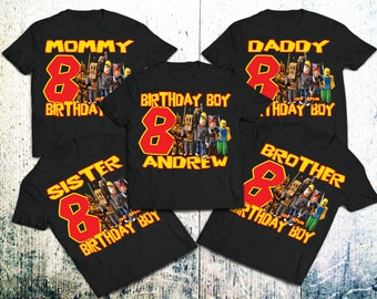 Personalized Roblox Birthday Boy T-Shirt, Personalized Roblox  Birthday Girl T-Shirt, Personalized Roblox Birthday Family T-Shirts