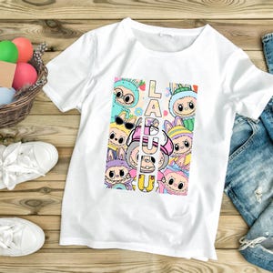 Labubu Shirt, Cute Cartoon T-Shirt, Aesthetic Kawaii Tee, Gift for Her, Soft Graphic Tee, Trendy Cute Shirt, Custom Labubu Design