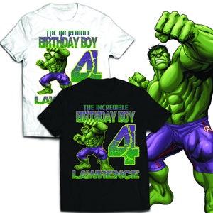 Personalisierte Hulk Geburtstag Junge T-Shirt, Personalisierte Hulk Geburtstag Mädchen T-Shirt, Personalisierte Hulk Geburtstag Familie T-Shirts