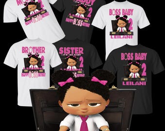Camiseta de cumpleaños de Boss Baby, camiseta de cumpleaños personalizada, conjunto de cumpleaños con nombre personalizado, camiseta de fiesta de Boss Baby, camiseta de primer cumpleaños, para cualquier edad