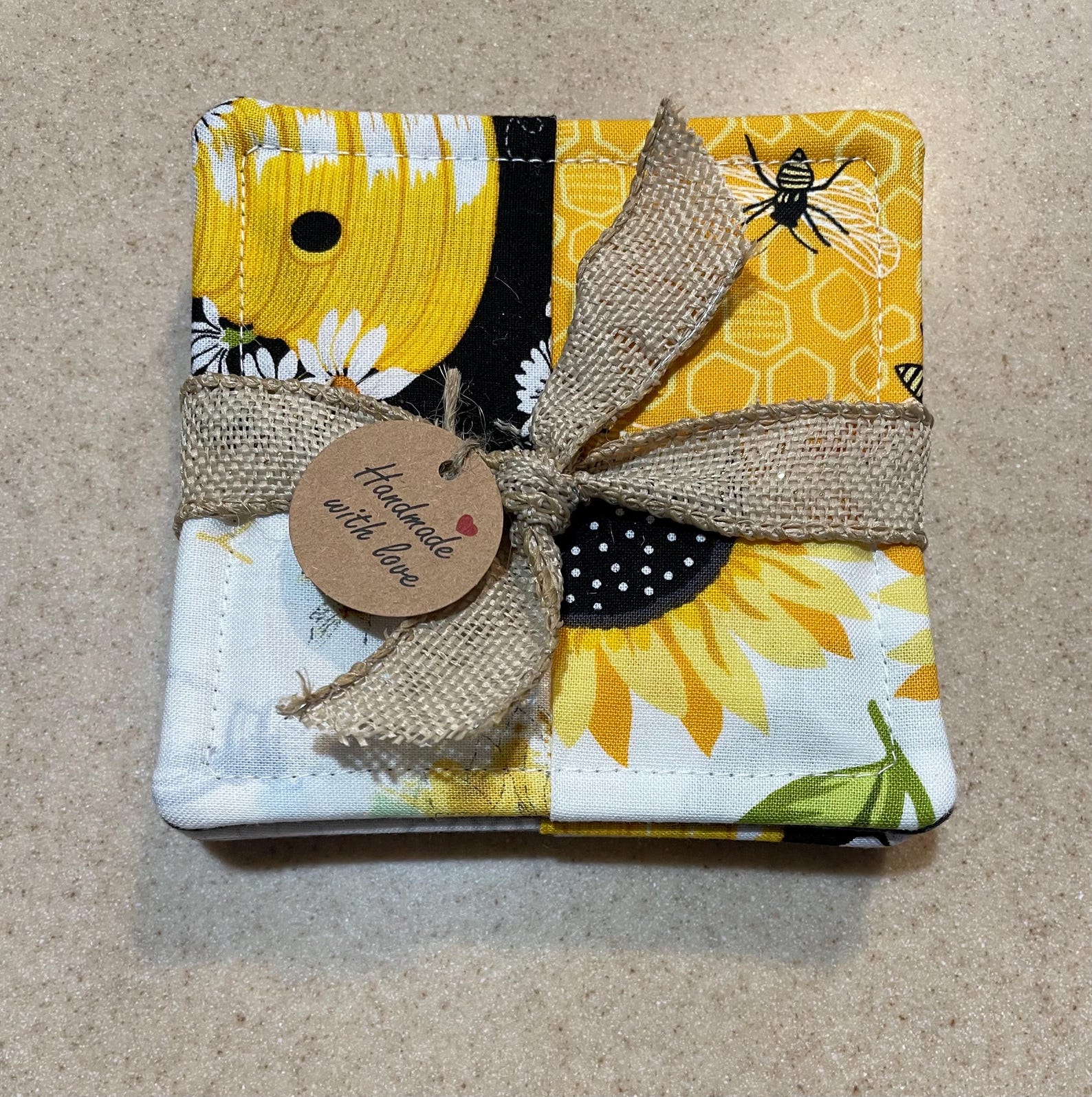 Spring Wool Coasters Anytime Coaster, Spring Time Coaster, Square Fabric Coasters, Set of 4 ...