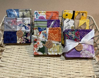 Anytime Coaster, Spring Time Coaster, Square Fabric Coasters, set of 4