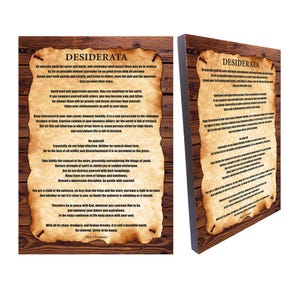 Desiderata by Max Ehrmann Poetry wood wall art,Desiderata poem,Home Decor wall art Size 8.3&quot;x11.7&quot; (21cm x 29.7cm)