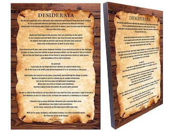 Desiderata Poem Wood Wall Art: Max Ehrmann Poetry, Inspirational Home Decor (8.3"x11.7")