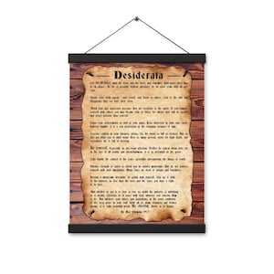 Desiderata by Max Ehrmann Poetry Poster with hangers,Wall Art,Modern Home Decor 12x16 inches