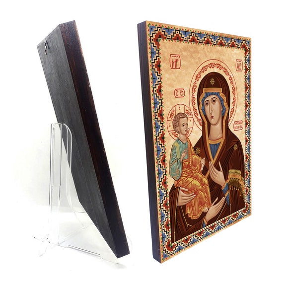 ロシア正教会の三手聖母イコン（8.3インチ x 11.7インチ） - Etsy 日本