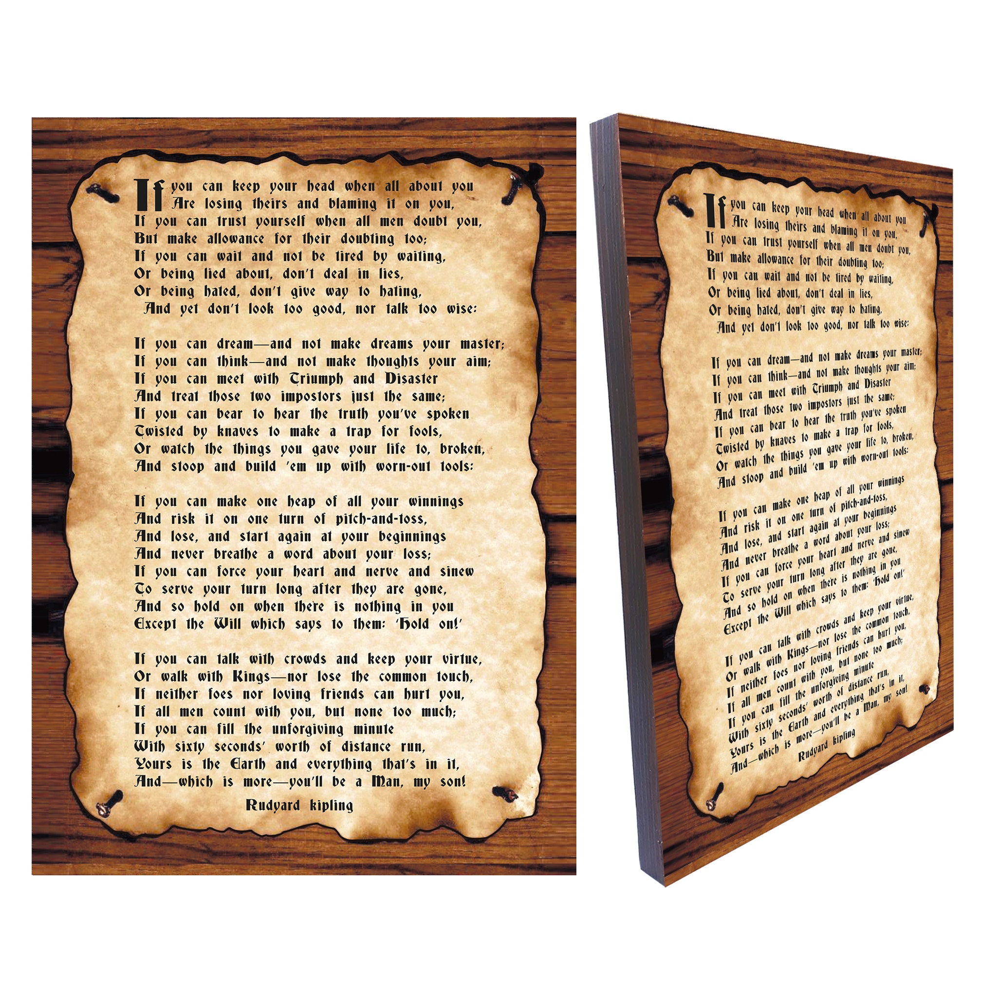 IF Poem by Rudyard Kipling Wall Art Image IF Poem Canvas - Etsy Australia
