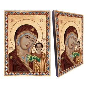virgin mary of kazan icon,kazanskaya Russian orthodox wood icon,Our lady of kazanskaya,Religious home decor wall hanging icon