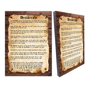 Desiderata by Max Ehrmann Poetry wood wall art, Desiderata poem, Home Decor wall art Size 8.3"x11.7" (21cm x 29.7cm)